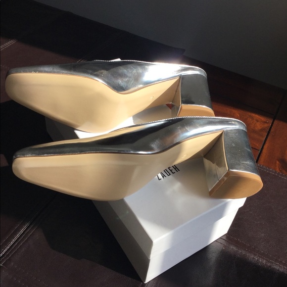 Maryam Nasser zadeh Silver metallic Mules SZ 9 /12 - Picture 3 of 6